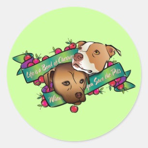 Das Leben ist eine Schüssel Kirschen... Runder Aufkleber