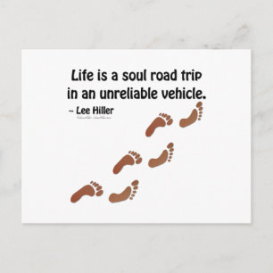 Das Leben ist eine Seelen-Roadtrip in einem unzuve Postkarte