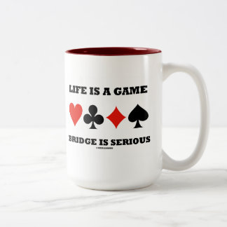 Das Leben ist eine Spiel-Brücke ist ernst (vier Zweifarbige Tasse