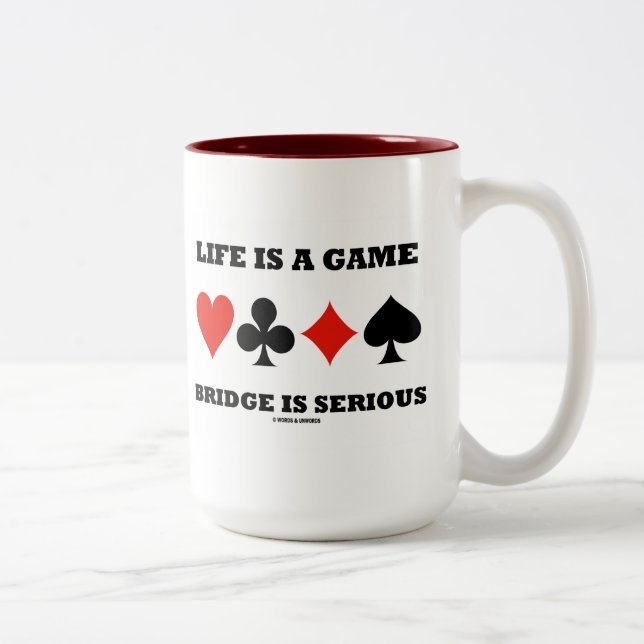 Das Leben ist eine Spiel-Brücke ist ernst (vier Zweifarbige Tasse (Rechts)