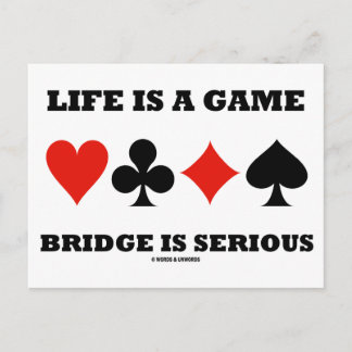 Das Leben ist eine Spielbrücke ist ernst (vier Car Postkarte