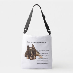 Das Leben ist es, was man macht Tragetaschen Mit Langen Trägern