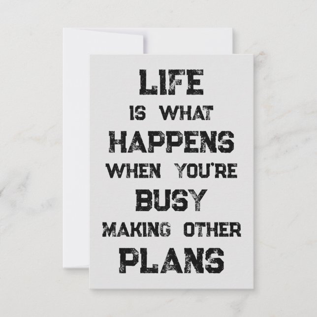 Das Leben ist... Funny Motivierend Zitat Karte (Vorderseite)