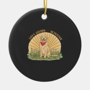Das Leben ist golden mit einem süßen Retriever - G Keramik Ornament