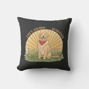 Das Leben ist golden mit einem süßen Retriever - G Kissen