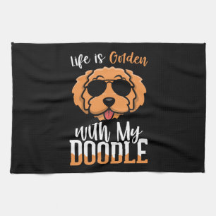 Das Leben ist golden mit meinem Doodle , Hunde-Eig Geschirrtuch