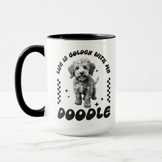 Das Leben ist golden mit meiner Doodle-Tasse - Zwe Tasse (Links)