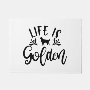 Das Leben ist goldig. Design für Golden Retriever  Fußmatte