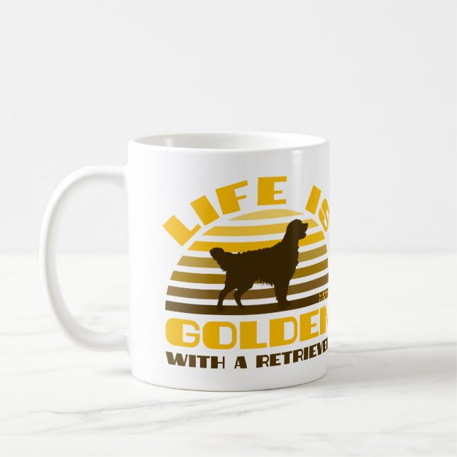 Das Leben ist goldig mit einem Retriever Kaffeetasse (Links)