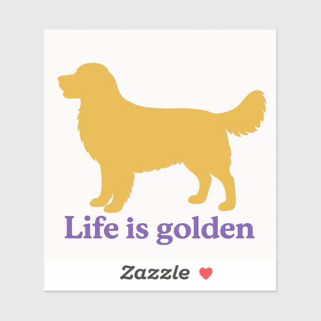 Das Leben ist goldig und mit einem goldenen Aufkleber (Blatt)