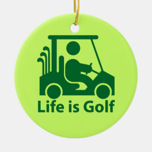 Das Leben ist Golf Golfer Golf Cart Green Ornament