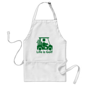 Das Leben ist Golf Golfer Golf Cart Green Weiße Sc Schürze