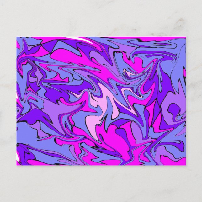 Das Leben ist Groovy, Mann! Coole Retro Funky Line Postkarte (Vorderseite)