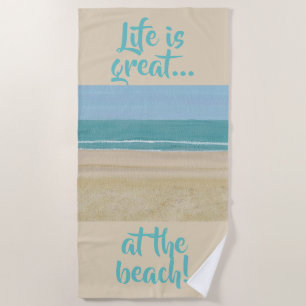 Das Leben ist großartig am Strand, Sandstrand Stra Strandtuch