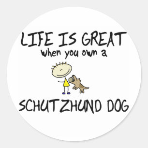 Das Leben ist großartig Schutzhund Runder Aufkleber