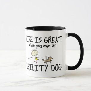 Das Leben ist große Agility-HundeTasse (Cartoon) Tasse