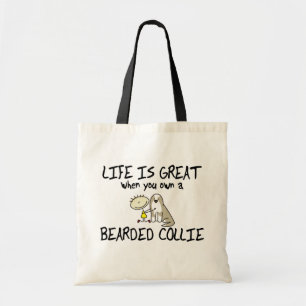 Das Leben ist große bärtige Collie-Taschen-Tasch Tragetasche