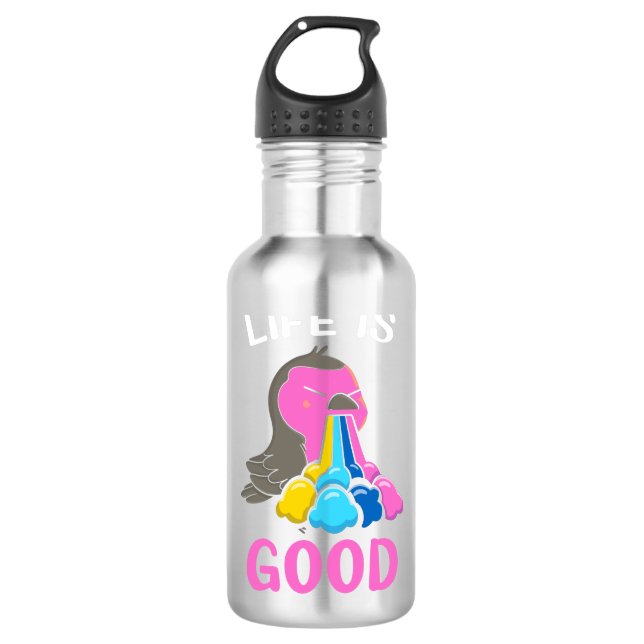 Das Leben ist gut Edelstahlflasche (Vorderseite)