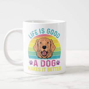 Das Leben ist gut, ein Hund macht es besser Jumbo-Tasse