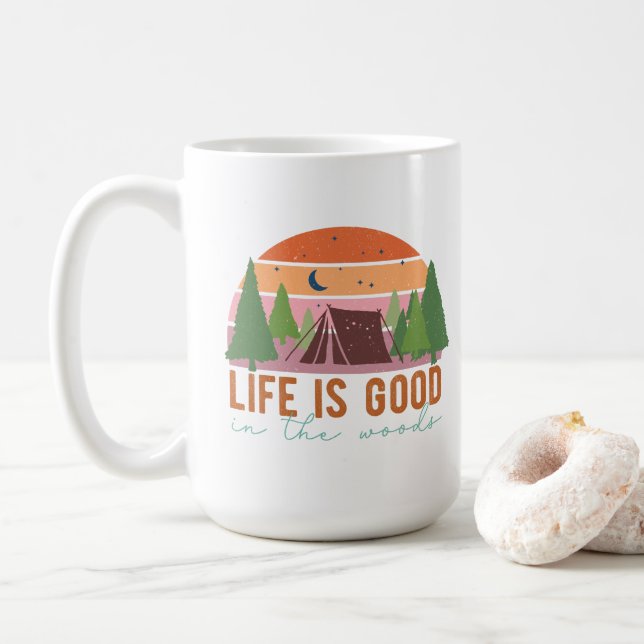 Das Leben ist gut im Wald Kaffeetasse (Mit Donut)