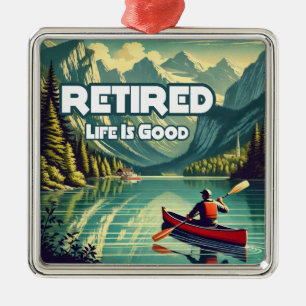 Das Leben ist gut roter Kanu Ornament Aus Metall