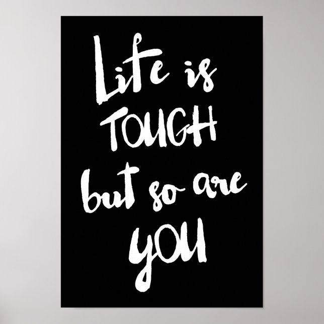 Das Leben ist hart | Modern Calligraphy Poster (Vorne)