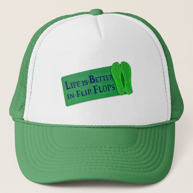 Das Leben ist in Flip Flops besser Truckerkappe (Vorderseite)