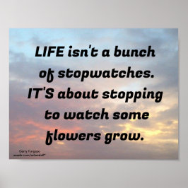 "Das Leben ist kein Haufen Stoppuhren" Poster