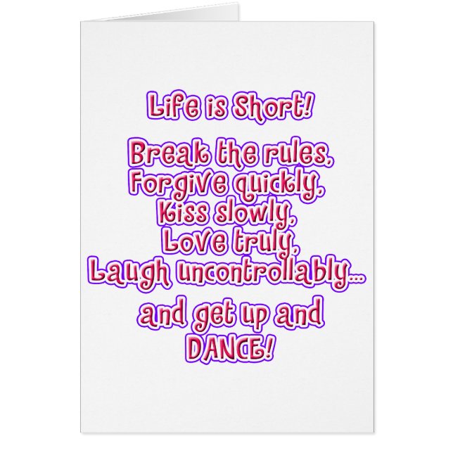 Das Leben ist Kurz (Vorne)