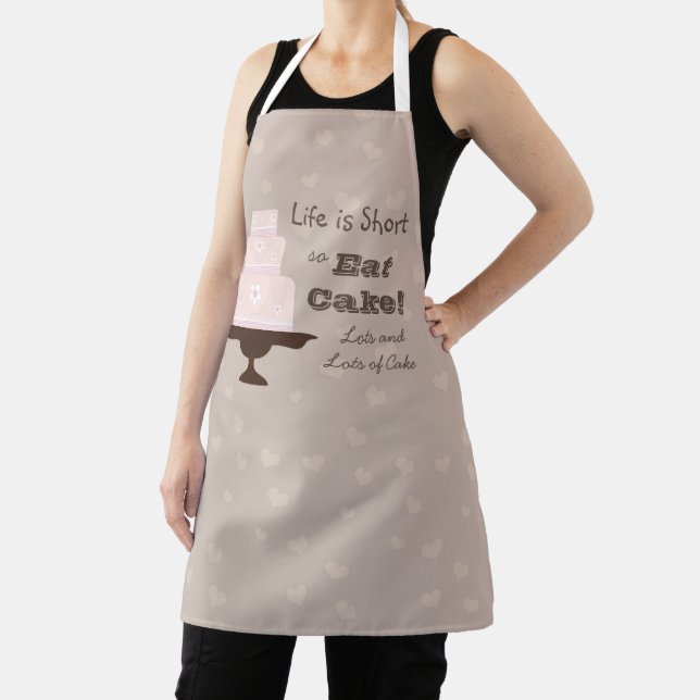 "Das Leben ist kurz, also iss Kuchen"-Slogan  Schürze (InSitu)