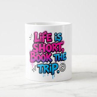 Das Leben ist kurz, buche die Reise Motivationszit Jumbo-Tasse