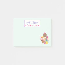 Das Leben ist Kurz Essen Mehr Eis Post-it Klebezettel