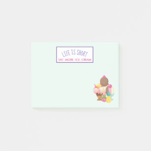 Das Leben ist Kurz Essen Mehr Eis Post-it Klebezettel