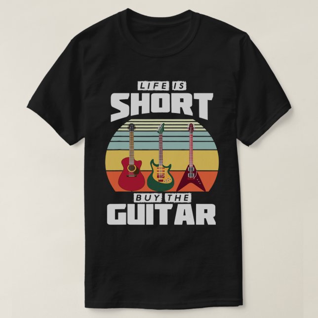 Das Leben ist Kurz Kaufen Sie das Guitar Mens Grap T-Shirt (Design vorne)