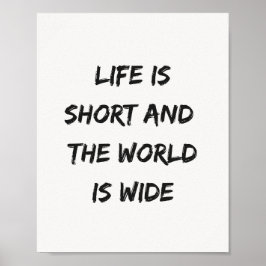 Das Leben ist kurz Reisemotiv Minimalistische Typo Poster