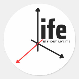 Das Leben ist kurz Runder Aufkleber