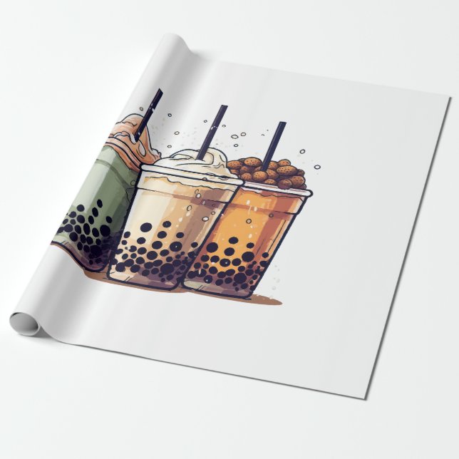 Das Leben ist kurz, trinken Sie den Boba Geschenkpapier (Ungerollt)