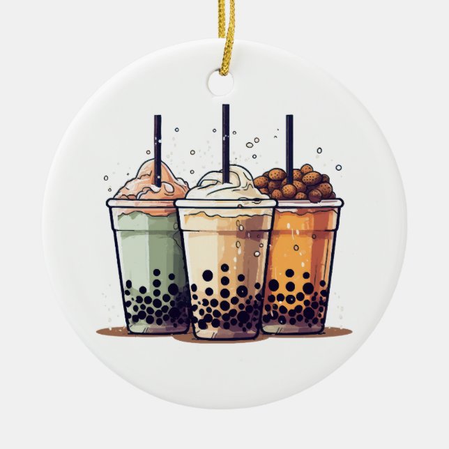 Das Leben ist kurz, trinken Sie den Boba Keramik Ornament (Vorne)