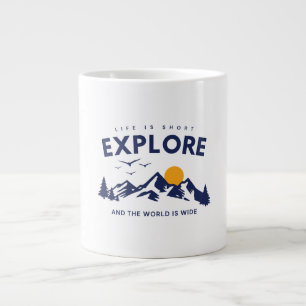 Das Leben ist kurz und die Welt ist weit Zitat erk Jumbo-Tasse