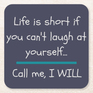 Das Leben ist Kurze Funny Sprichwort Zitat Neuheit Rechteckiger Pappuntersetzer