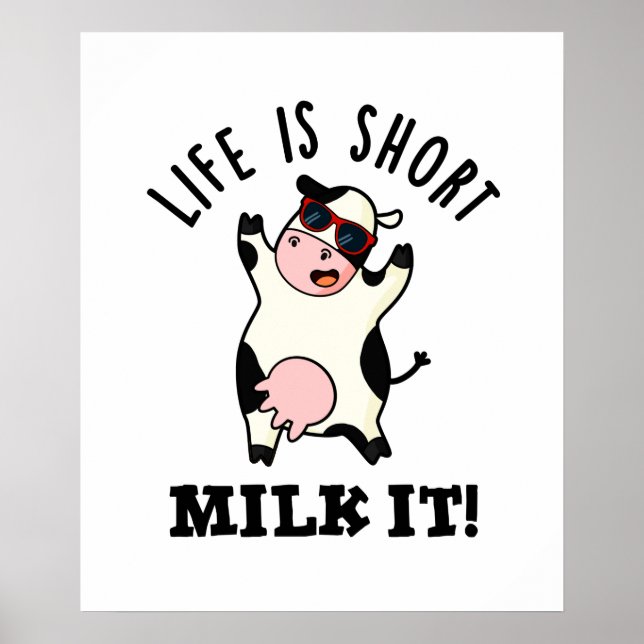 Das Leben ist Kurze Milch Es lustige Kuh Puppe Poster (Vorne)