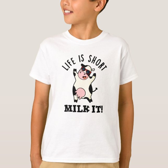 Das Leben ist Kurze Milch Es lustige Kuh Puppe T-Shirt (Vorderseite)