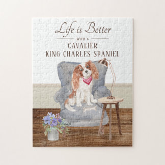Das Leben ist mit einem Cavalier König Charles Spa Puzzle