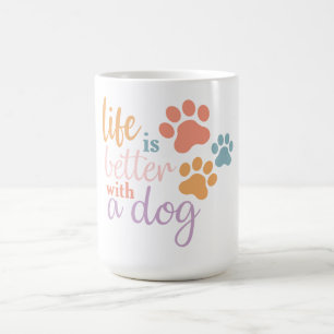 Das Leben ist mit einem Hund besser PNG Kaffeetasse