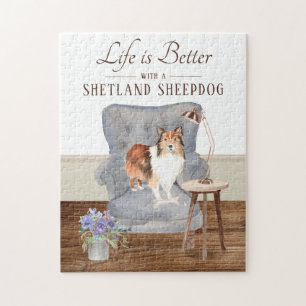 Das Leben ist mit einem Shetland Sheepdog-Puzzle Puzzle