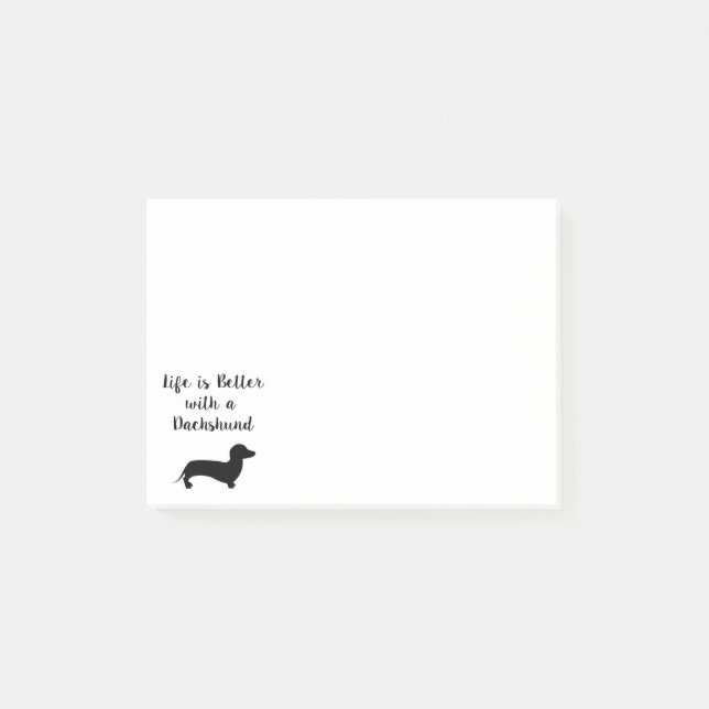 Das Leben ist mit einer Dackel besser Post-it Klebezettel (Vorderseite)