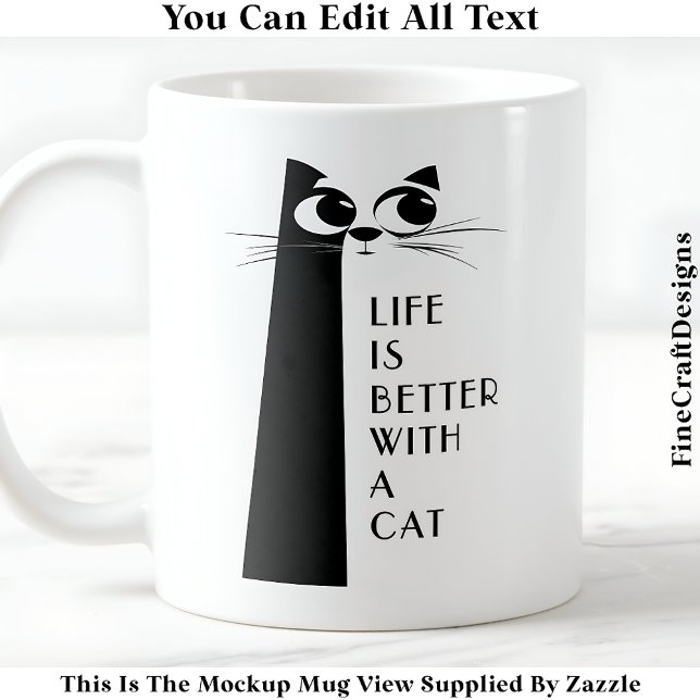 Das Leben ist mit einer Katze oder Katzen besser 0 Kaffeetasse (Von Creator hochgeladen)