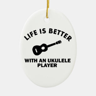 Das Leben ist mit Ukulelespielern besser Keramikornament
