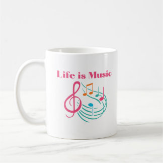 Das Leben ist Musik auf einer Tasse