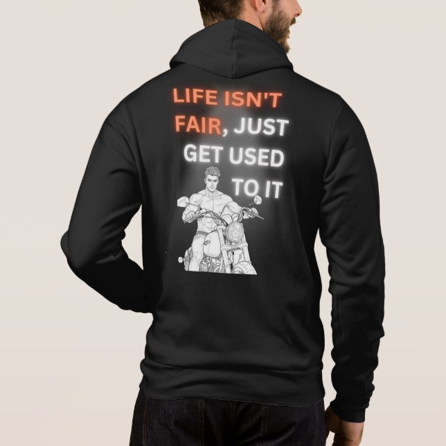Das Leben ist nicht fair Hoodie (Rückseite)